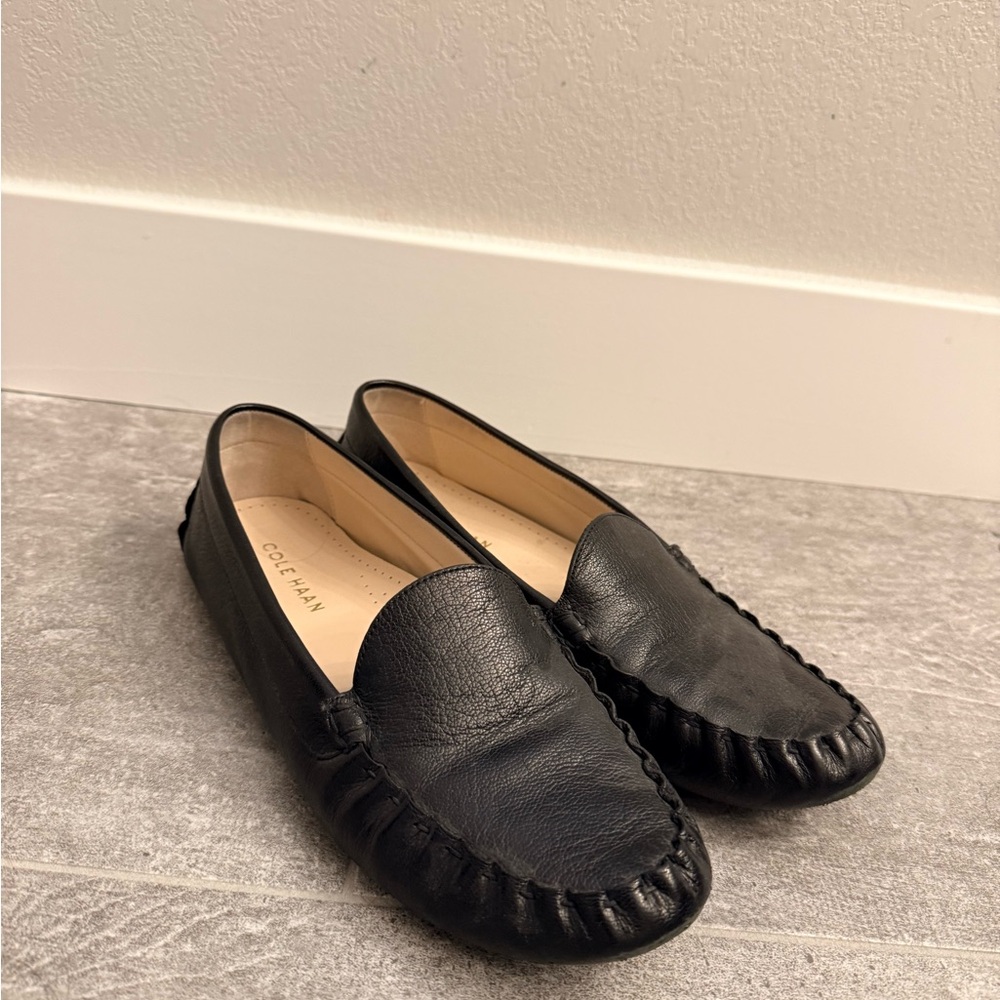 Cole Haan Black Leather Driving Moccasins